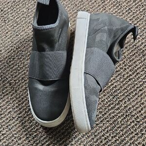 Material Girl Army Green Camo Stretchy Olive Green Slip-On Sneakers